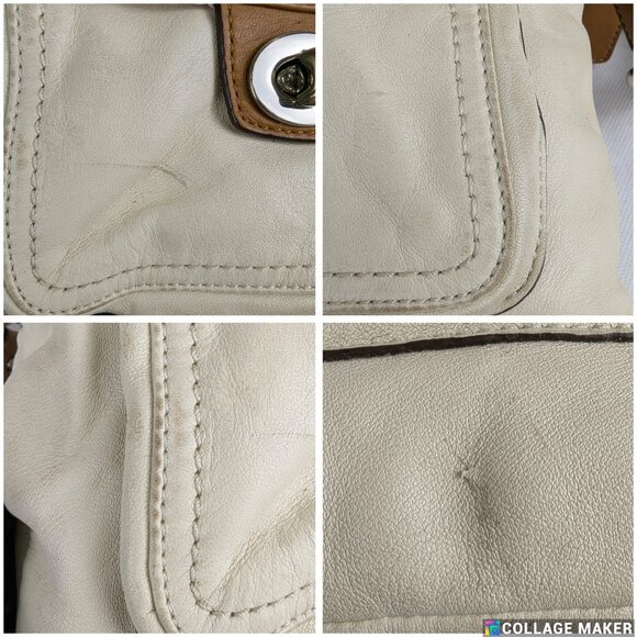 Authentic Coach Park Ivory Brown Leather Swing-pack Cross-body Bag - Picture 15 of 16